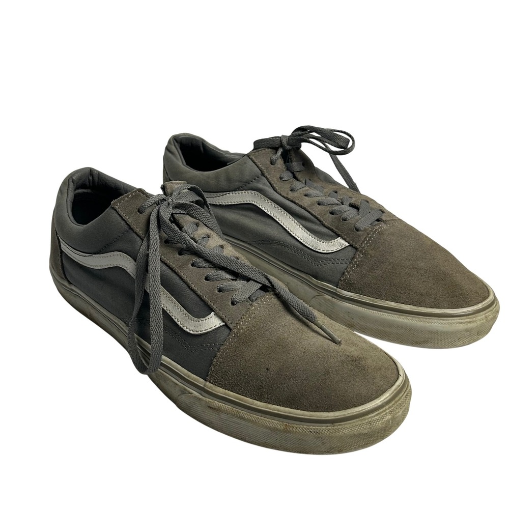 Vans Old Skool Gray Suede Canvas Low Top Skate Shoes Mens 13